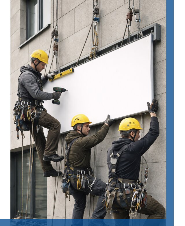 Монтаж рекламной вывески в Выборге от 8177 р. | ВЫСОТНИК-Вбр