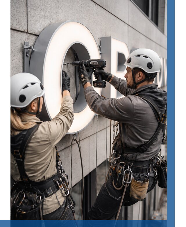 Монтаж световых букв в Выборге от 3066 р. под ключ ВЫСОТНИК-Вбр