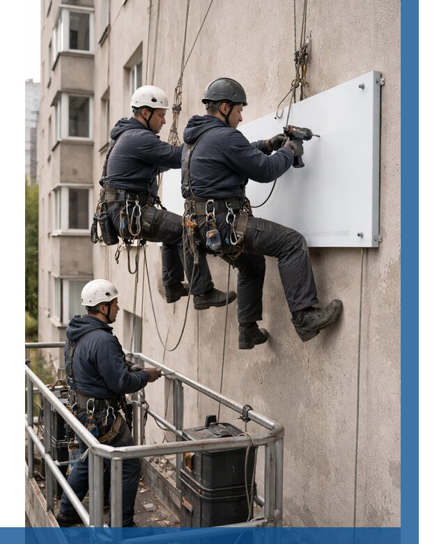 Монтаж табличек и указателей в Выборге от 3577 р. | ВЫСОТНИК-Вбр