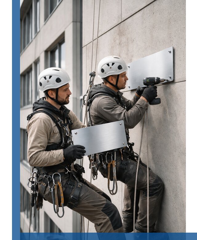 Монтаж табличек и указателей в Выборге для зданий и сооружений