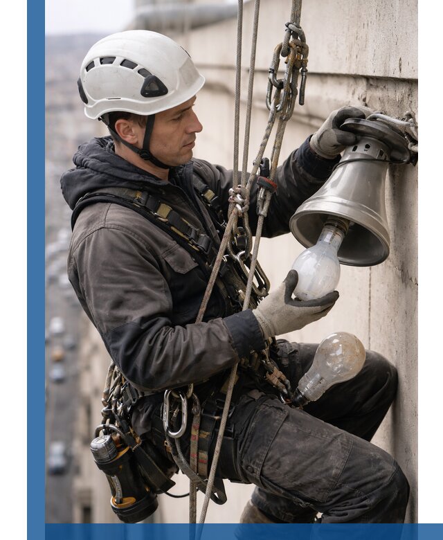 Замена ламп на высоте в Выборге профессионально и быстро