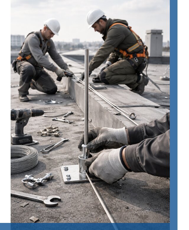 Монтаж молниезащиты на кровле в Выборге цена от 25553 р. | ВЫСОТНИК-Вбр