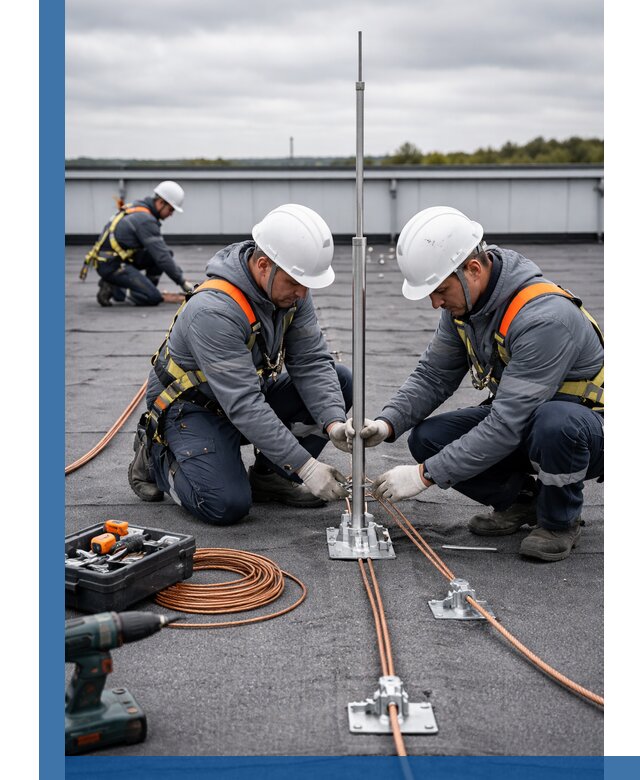 Монтаж молниезащиты на кровле в Выборге под ключ с гарантией