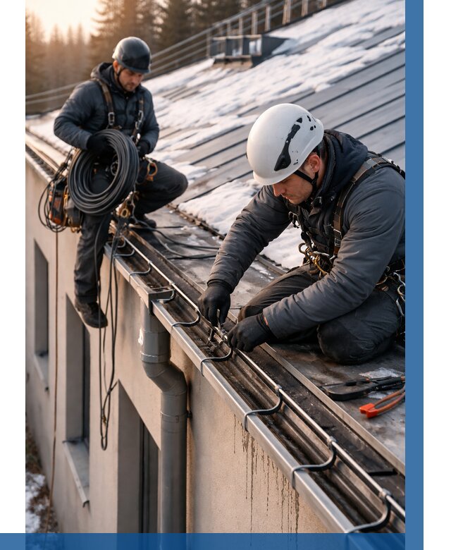 Монтаж греющего кабеля на кровле в Выборге от 460 р. | ВЫСОТНИК-Вбр