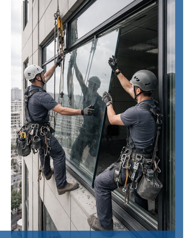 Замена стеклопакетов на высоте в Выборге от 5622 р. | ВЫСОТНИК-Вбр