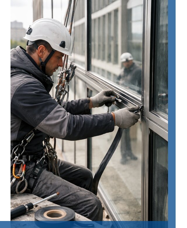 Ремонт витражных конструкций в Выборге от 3577 р. | ВЫСОТНИК-Вбр