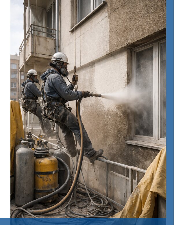 Пескоструйная очистка фасада в Выборге от 664 р. | ВЫСОТНИК-Вбр