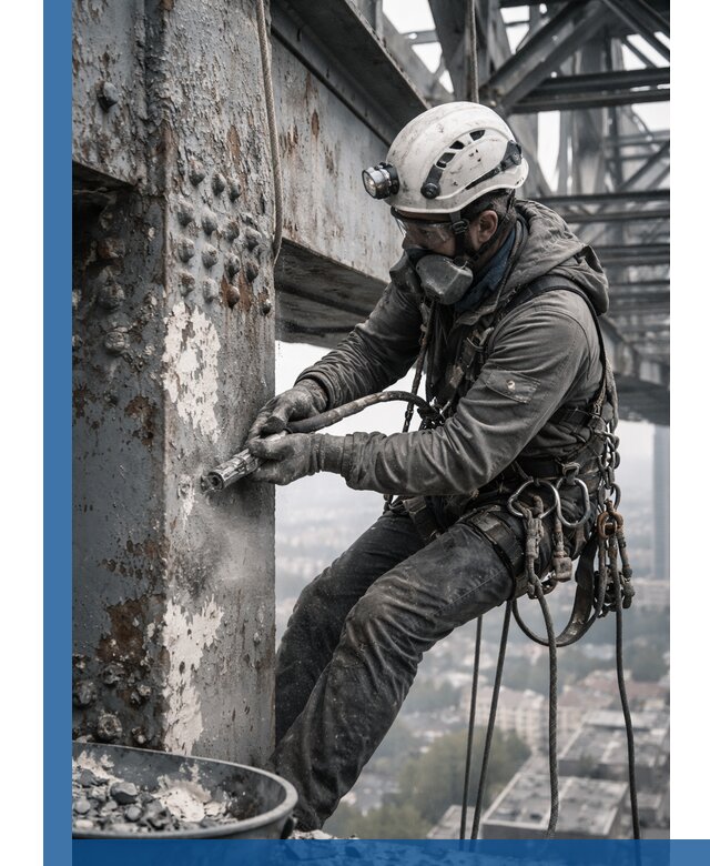 Удаление старой краски с металлических конструкций в Выборге