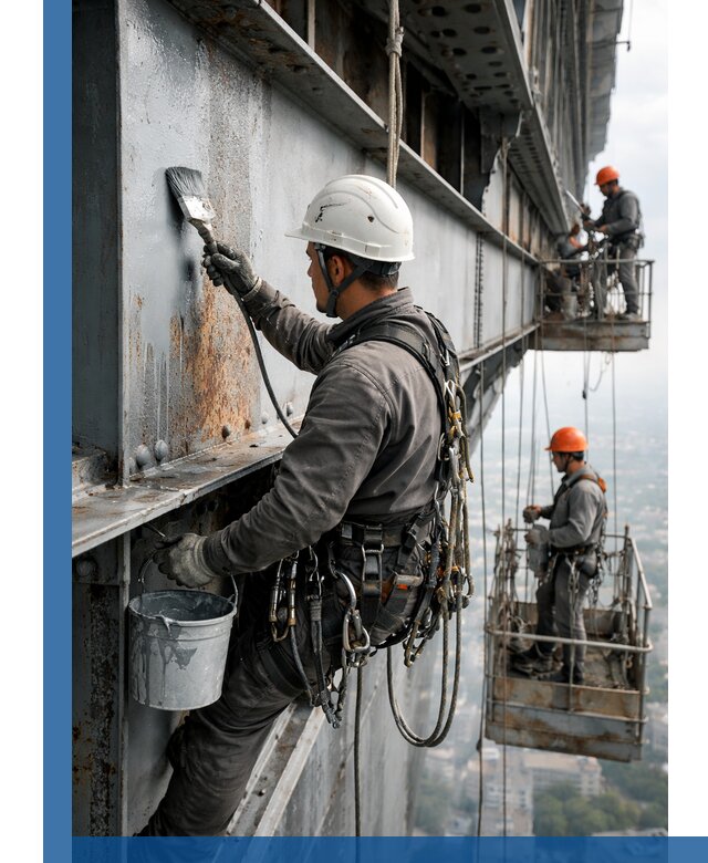 Покраска металлоконструкций на высоте в Выборге профессионально