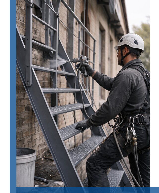 Покраска и антикоррозионная защита пожарных лестниц в Выборге