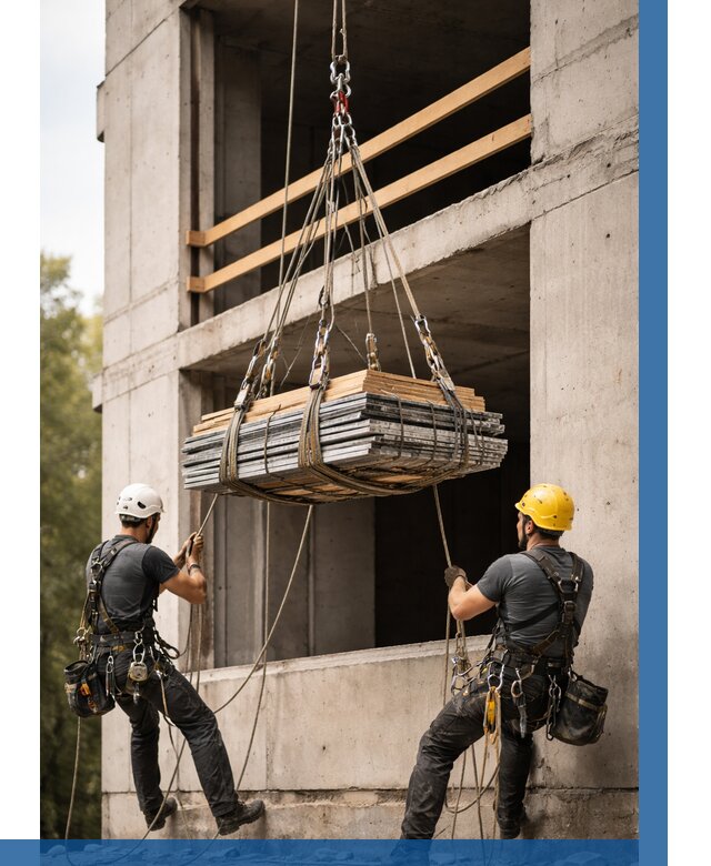 Подъем материала на этаж веревками в Выборге от 1533 р. | ВЫСОТНИК-Вбр