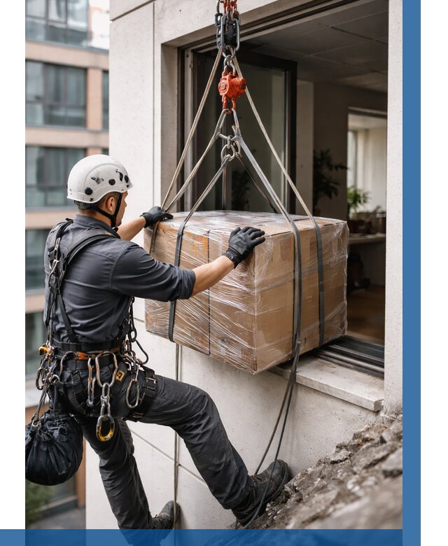 Подъем груза через окно в Выборге от 4599 р. | ВЫСОТНИК-Вбр