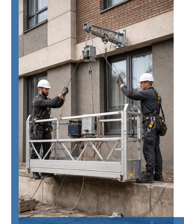 Монтаж и подъем фасадной люльки в Выборге с гарантией безопасности