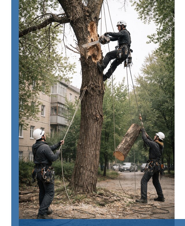 Срочное удаление аварийных деревьев в Выборге с гарантией безопасности
