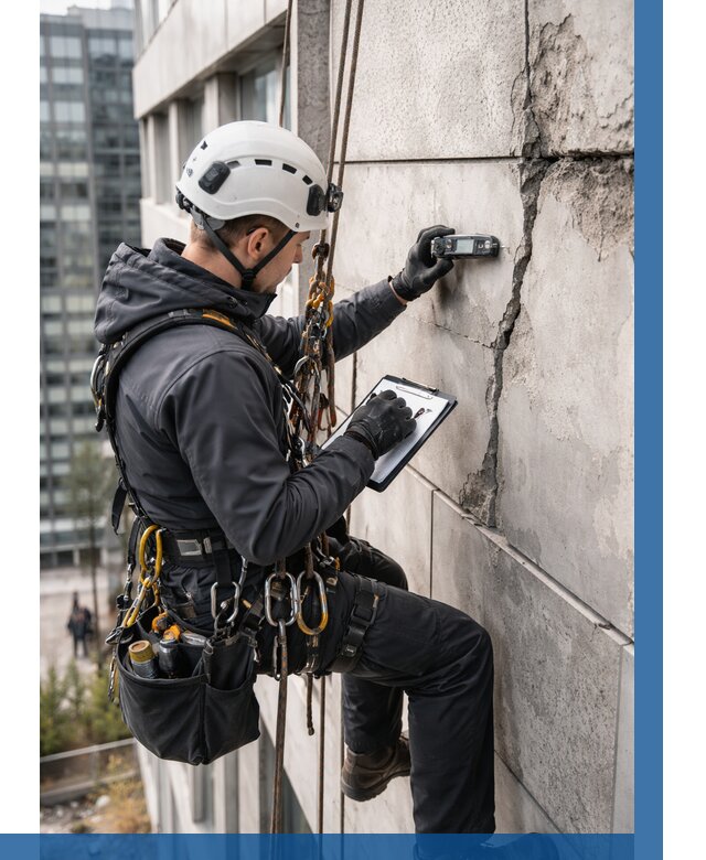 Обследование фасада альпинистами в Выборге от 123 р. | ВЫСОТНИК-Вбр