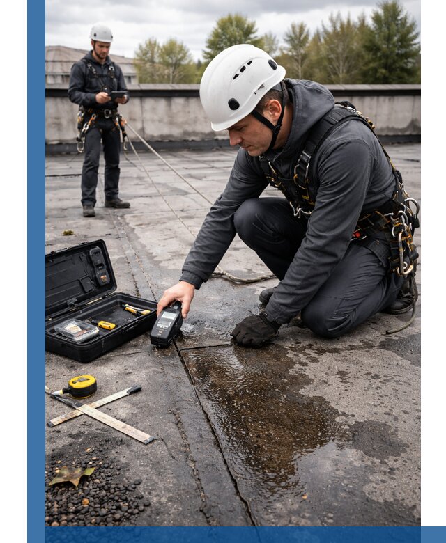 Обследование кровли на протечки и выявление дефектов в Выборге