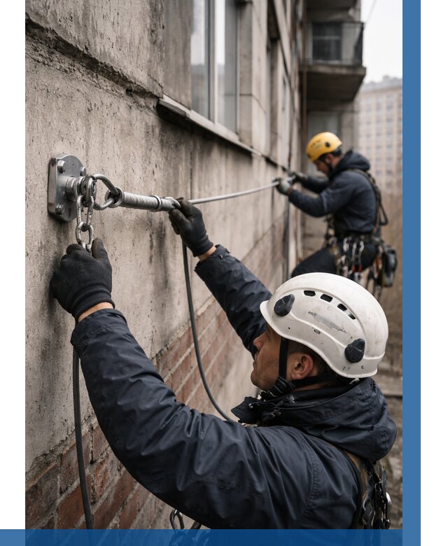 Монтаж анкерных линий в Выборге от 3066 р. | ВЫСОТНИК-Вбр