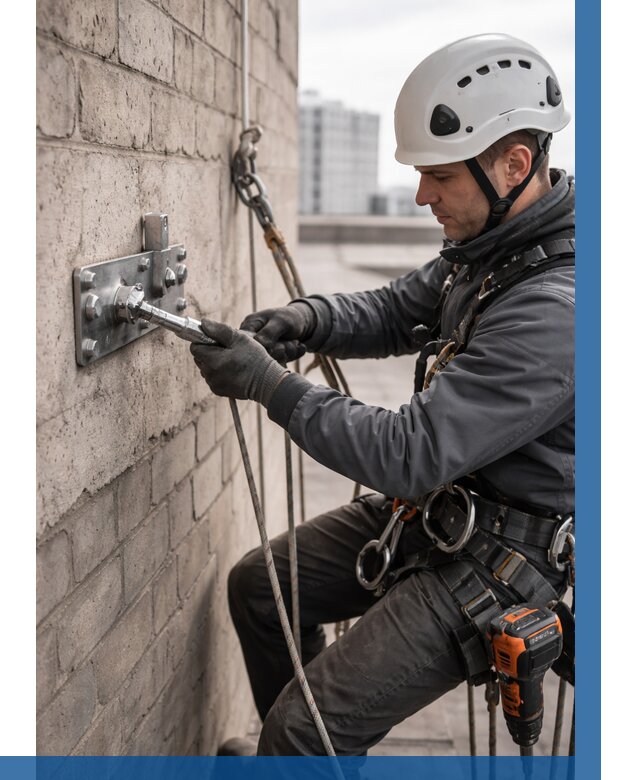 Установка анкерных точек в Выборге от 3577 р. | ВЫСОТНИК-Вбр