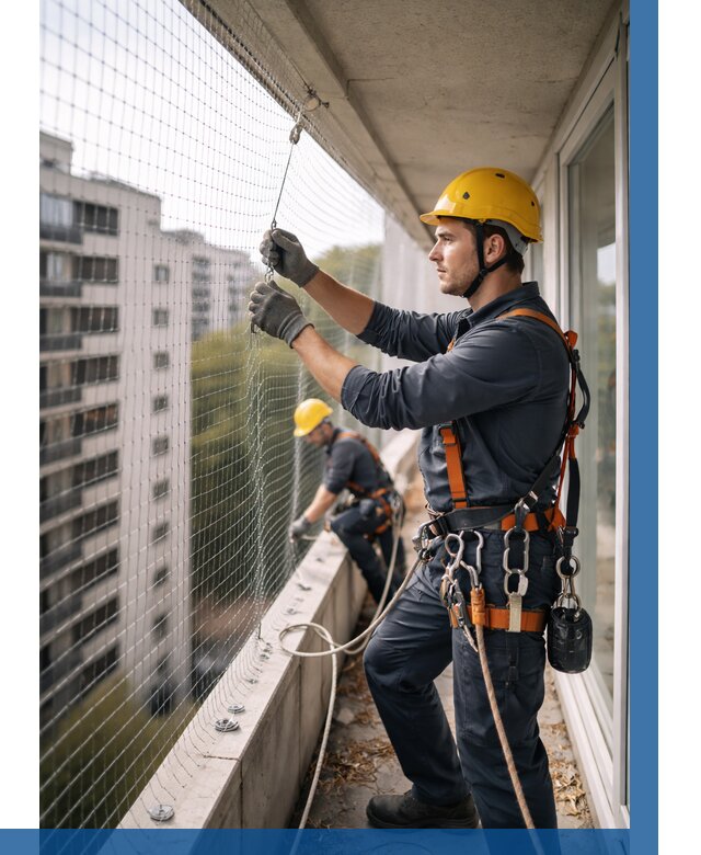 Монтаж сетки от птиц в Выборге от 4599 р. | ВЫСОТНИК-Вбр